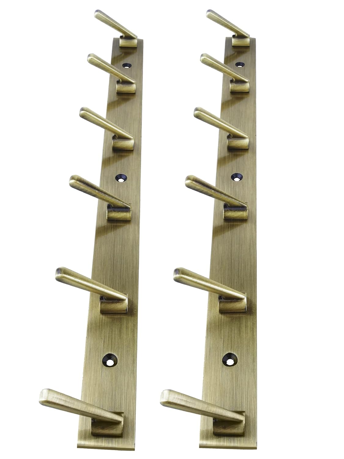 DOCOSS Extra-Long 40 cm Antique Brass Metal Wall Hooks – Stylish Hangers for Clothes, Towels, Doors & Walls